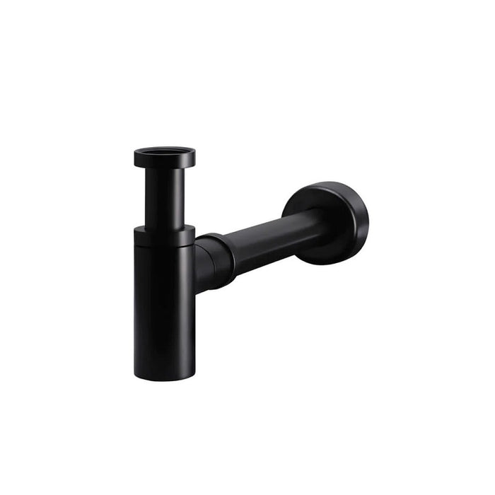 Star Mini 40mm Matte Black Round Bottle Trap Waste - Acqua Bathrooms