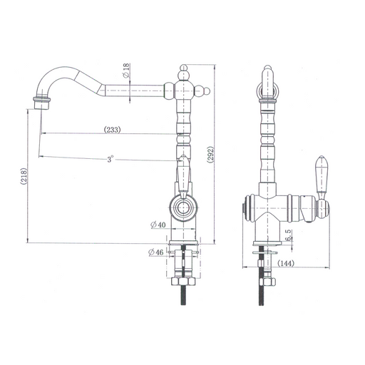 Bordeaux Traditional Kitchen Mixer - Acqua Bathrooms