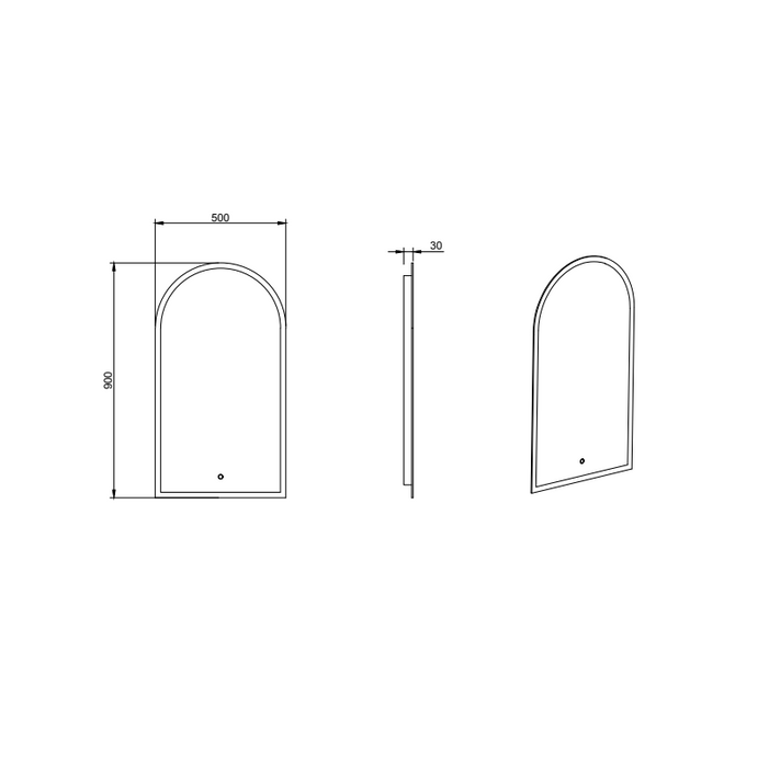 Bianco | Arched Frameless LED Mirror - Three Light Temperatures - Acqua Bathrooms