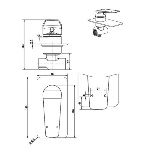 Cascade Wall Mixer - Acqua Bathrooms