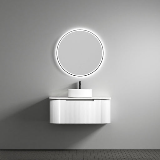 Aulic | Petra 900 Curved Matte White Wall Hung Vanity - Acqua Bathrooms