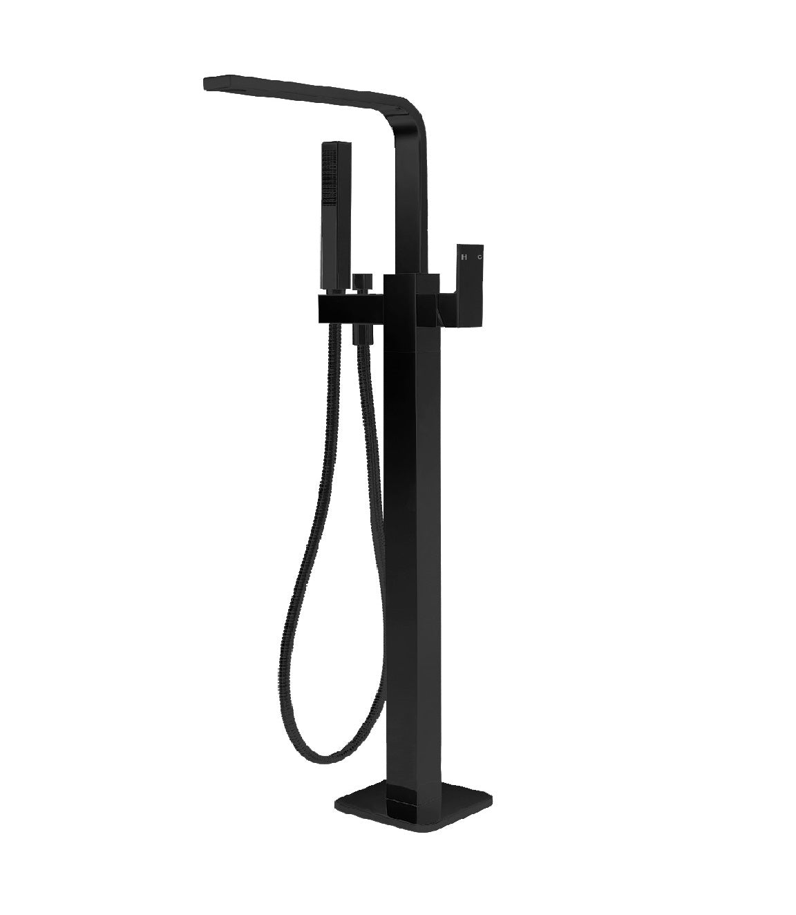 Chao Black Freestanding Multifunction Bath Spout - Acqua Bathrooms