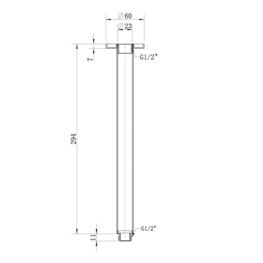 Star Round Champagne Ceiling Shower Arm - Acqua Bathrooms