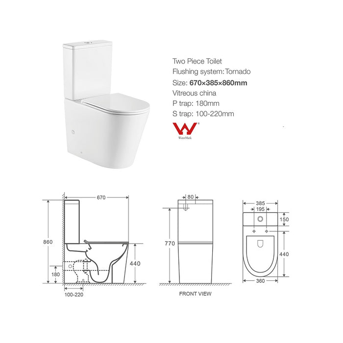 Cesena Tornado Flush Toilet Suite By Indulge® - Acqua Bathrooms