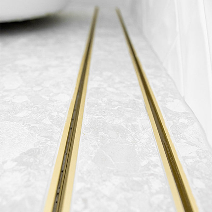 Brushed Gold DIY 800mm Tile Insert Floor Waste - Acqua Bathrooms