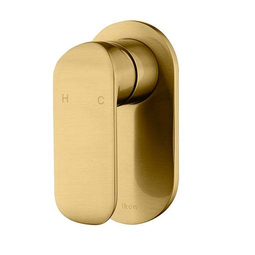 Ikon Kara Brushed Gold Wall Mixer - Acqua Bathrooms