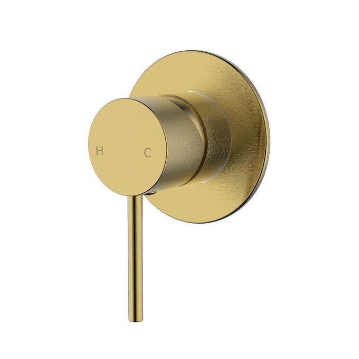 Ikon Hali Brushed Gold Wall Mixer - Acqua Bathrooms