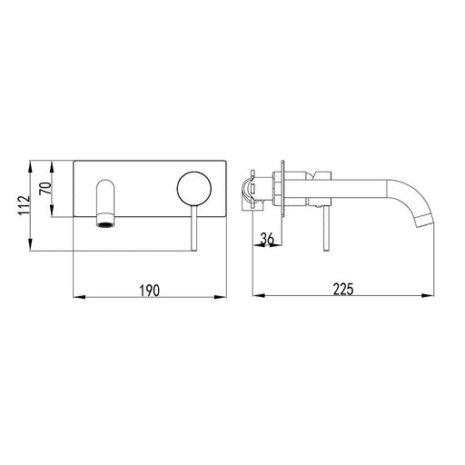 Ikon Hali Wall Basin Mixer/Bath Spout - Acqua Bathrooms