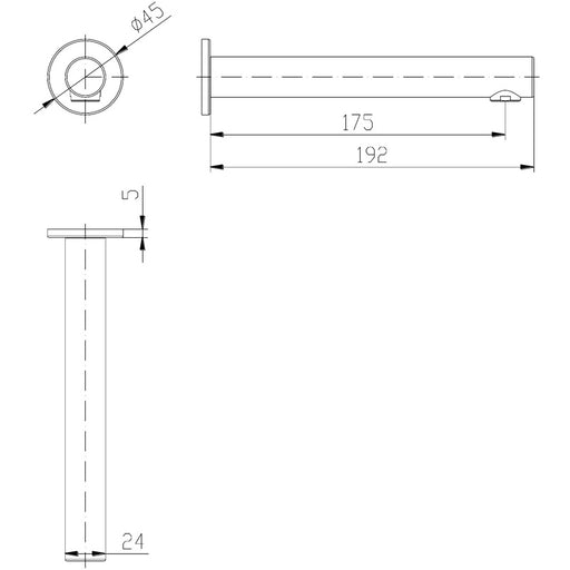 Ikon Hali Black Bath Spout - Acqua Bathrooms