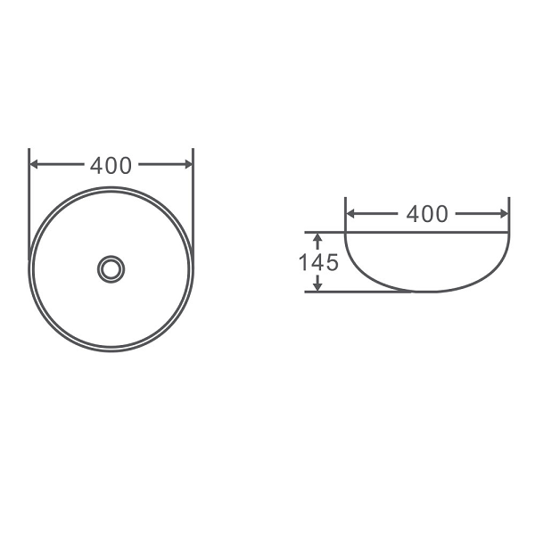 Round Gloss White 400 x 400 x 145mm Above Counter Basin By Indulge® - Acqua Bathrooms