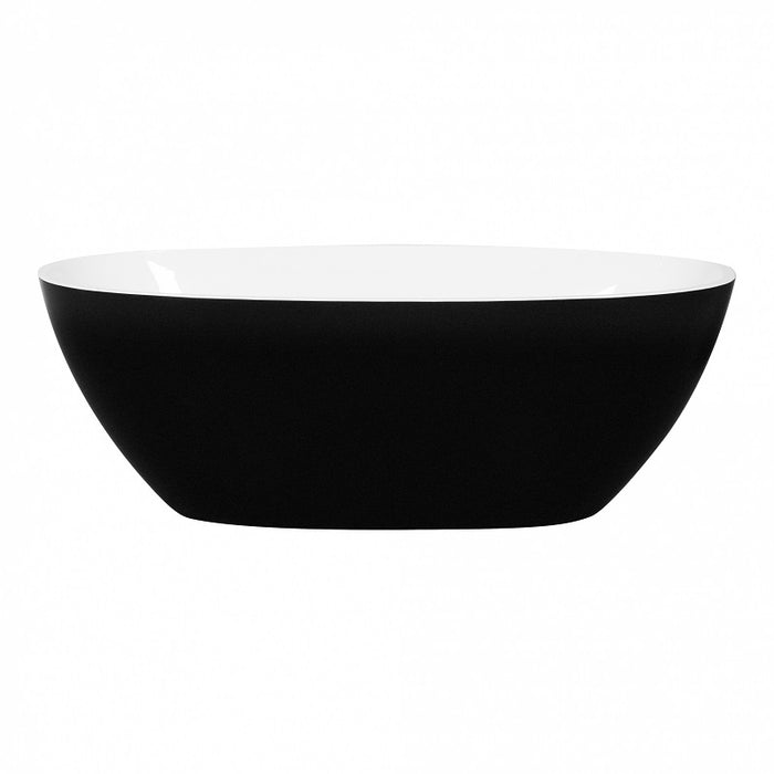 Stella 1500 Matte Black Round Freestanding Bathtub - Acqua Bathrooms