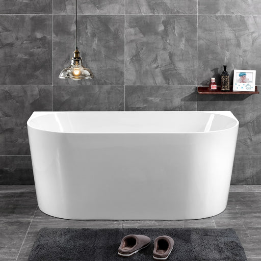 Lara 1300 Back to Wall Freestanding Bath Tub By Indulge® - Acqua Bathrooms