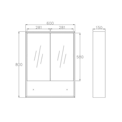 Marlo 600 Shaving Cabinet - Acqua Bathrooms