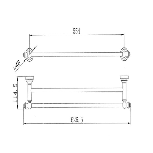 Bordeaux/Montpellier Traditional Double Towel Rail - Acqua Bathrooms