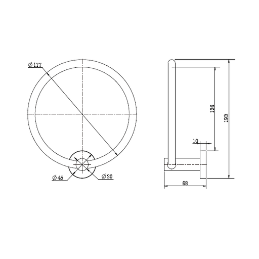 Mirage Ring Guest Towel Holder - Acqua Bathrooms