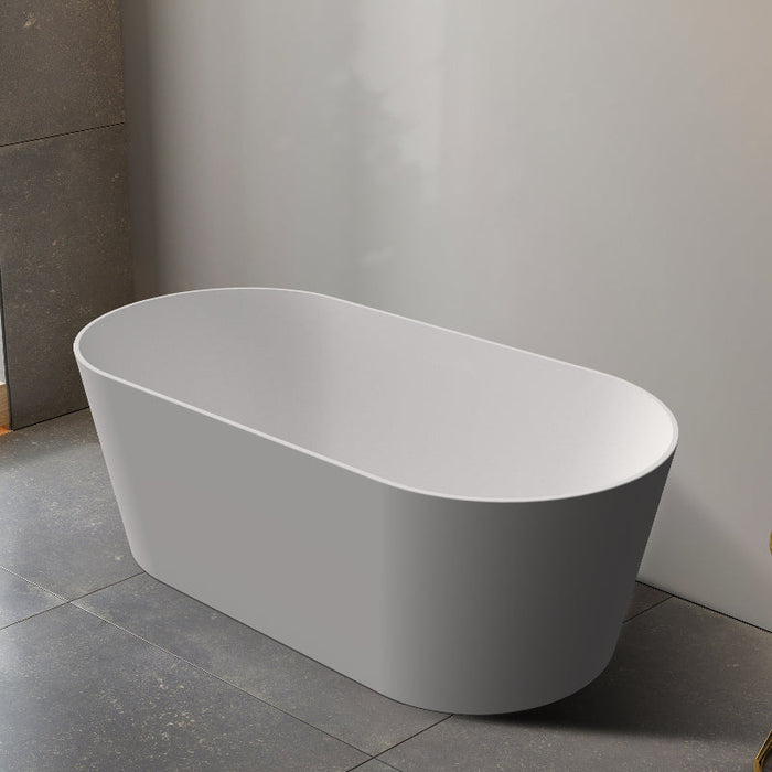 Mia Matte White 1500 Round Freestanding Bathtub - Acqua Bathrooms