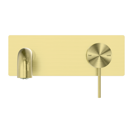 Nero | Mecca Brushed Gold Wall Basin Mixer - Acqua Bathrooms