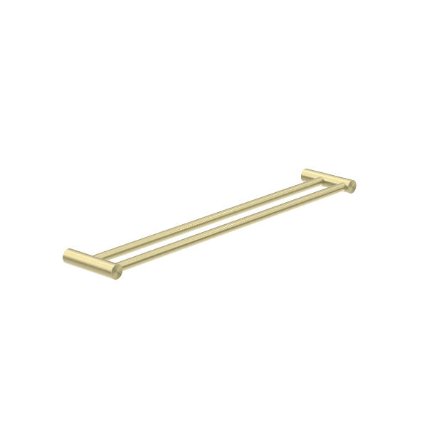 Nero | Mecca Curve Brushed Gold 800mm Double Towel Rail - Acqua Bathrooms