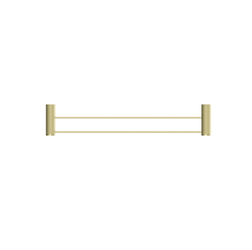 Nero | Opal 600 mm Brushed Gold Double Towel Rail - Acqua Bathrooms