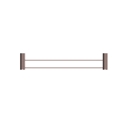 Nero | Opal 600 mm Brushed Bronze Double Towel Rail - Acqua Bathrooms