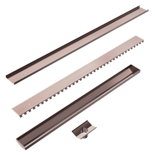 Nero | Brushed Bronze 900mm Linear Tile Insert 50mm Outlet - Acqua Bathrooms