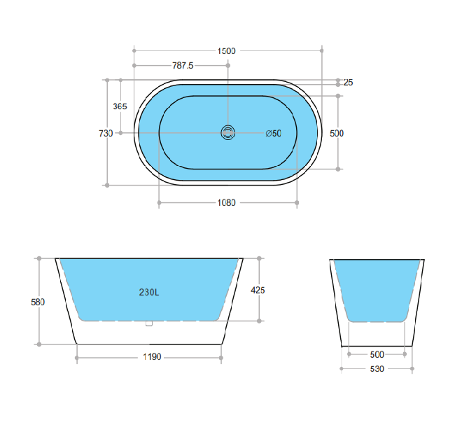 Celia Round Freestanding Bath Tub - Acqua Bathrooms