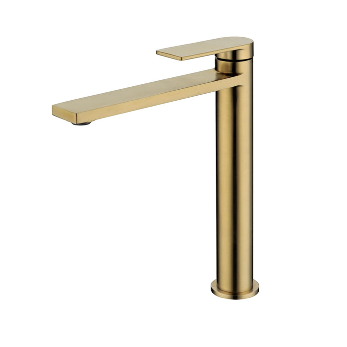 Ikon Ruki Brushed Gold Tall Basin Mixer - Acqua Bathrooms