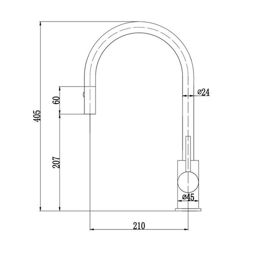 Otus Brushed Gold Pull Out Kitchen Mixer - Acqua Bathrooms