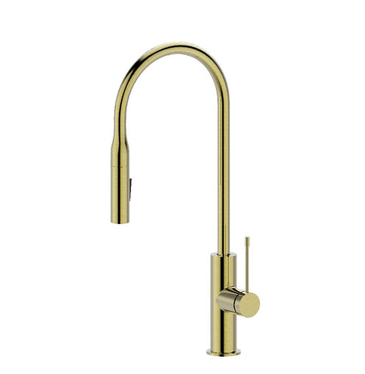 Aziz Brushed Gold Pull Out Kitchen Mixer - Acqua Bathrooms