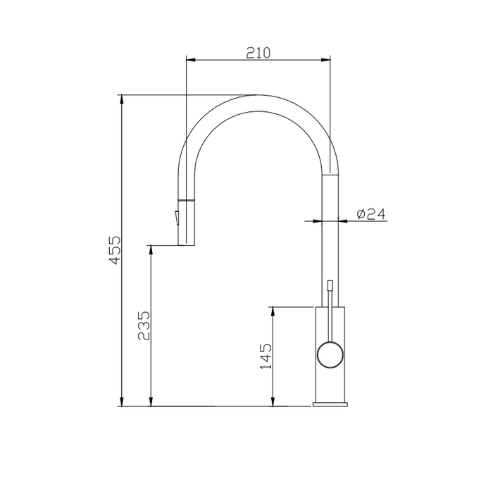 Aziz Lux Brushed Gold Pull Out Kitchen Mixer - Acqua Bathrooms