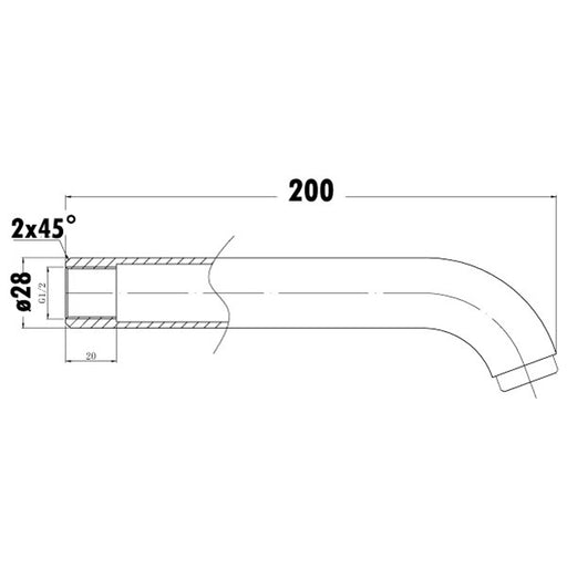 200 mm Round Bath and Basin Spout - Acqua Bathrooms