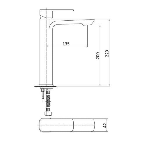 Nova Tall Basin Mixer - Acqua Bathrooms