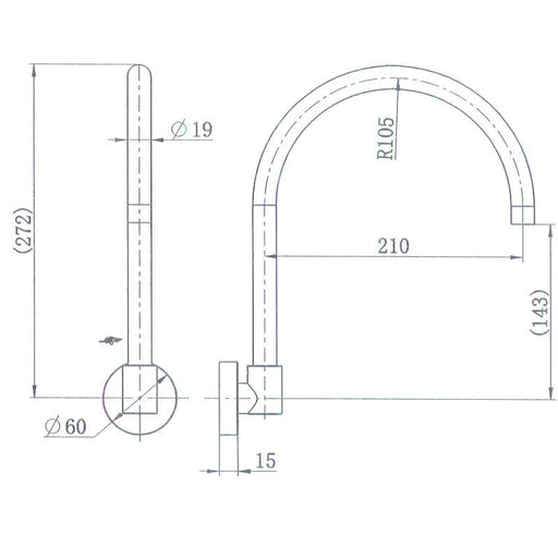 Ryker Brushed Nickel Swivel Bath & Basin Spout - Acqua Bathrooms