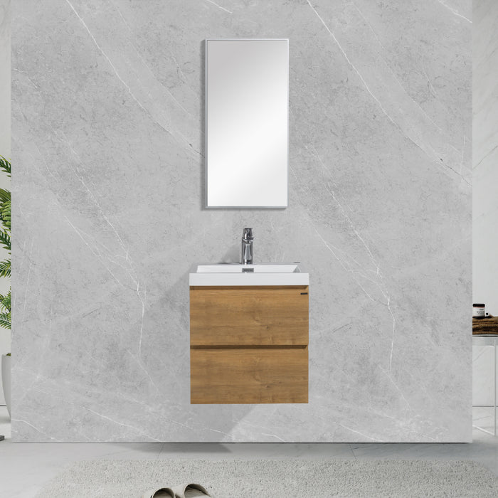 Sella 500mm Ensuite Fine Oak Wall Hung Vanity by Indulge® - Acqua Bathrooms