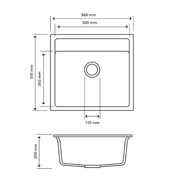 Carysil | 560 Waltz White Granite Kitchen Sink - Acqua Bathrooms