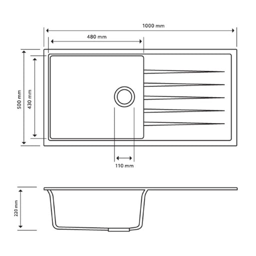 Carysil | 1000 Vivaldi Grey Granite Kitchen Sink - Acqua Bathrooms