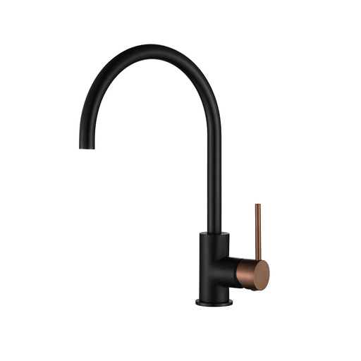 Star Mini | Matte Black & Champagne Kitchen Mixer - Acqua Bathrooms