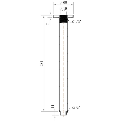 Star Gun Metal Shower Ceiling Arm - Acqua Bathrooms