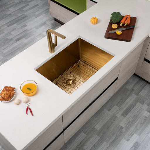 Brushed Gold 600 x 450 x 230mm Kitchen Sink - Acqua Bathrooms