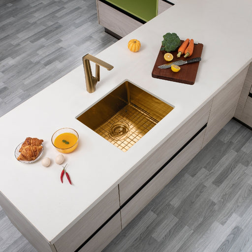 Brushed Gold 510 x 450 x 230mm Kitchen Sink - Acqua Bathrooms