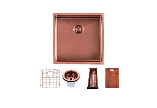 Brushed Rose Gold 440 x 440 x 205mm Kitchen Sink - Acqua Bathrooms