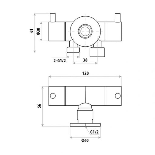 Stainless Steel Dual Control Mini Cistern Cock - Acqua Bathrooms