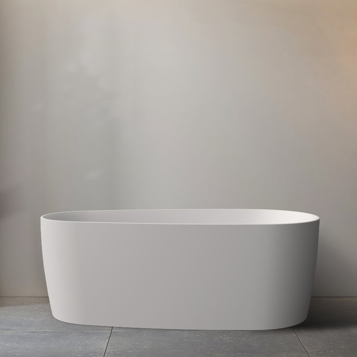 Vista Matte White 1700 Round Freestanding Bathtub - Acqua Bathrooms