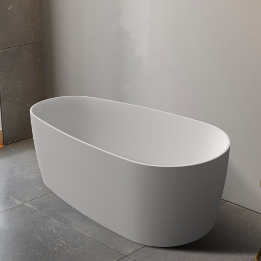 Vista Matte White 1700 Round Freestanding Bathtub - Acqua Bathrooms