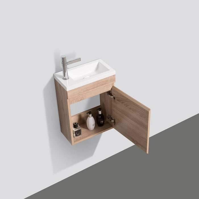 Piccolo 400 White Oak Wall Hung Vanity By Indulge® - Acqua Bathrooms