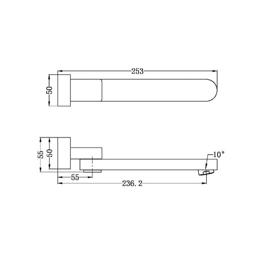 Nero | Bianca Ecco Chrome Swivel Bath Spout - Acqua Bathrooms