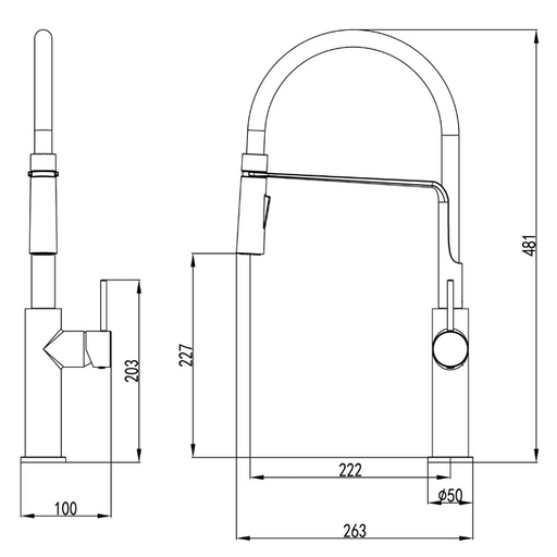 Ikon Hali Black Multi-Function Kitchen Mixer - Acqua Bathrooms