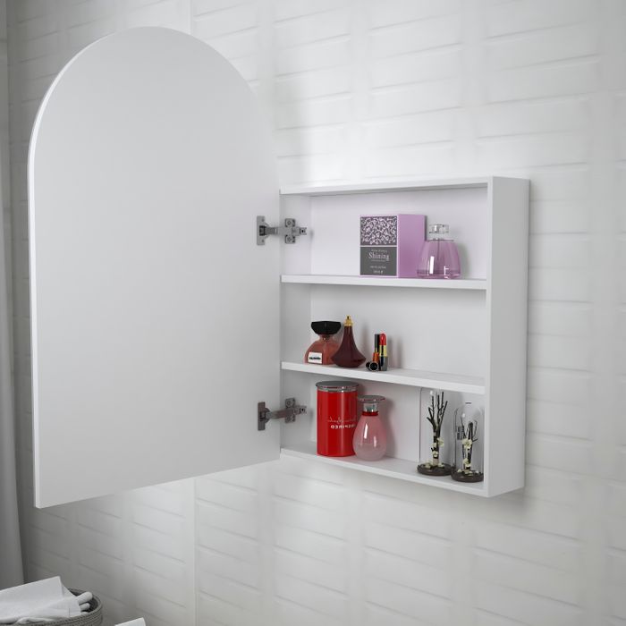 Otti Arched Matte White Shaving Cabinet - Acqua Bathrooms