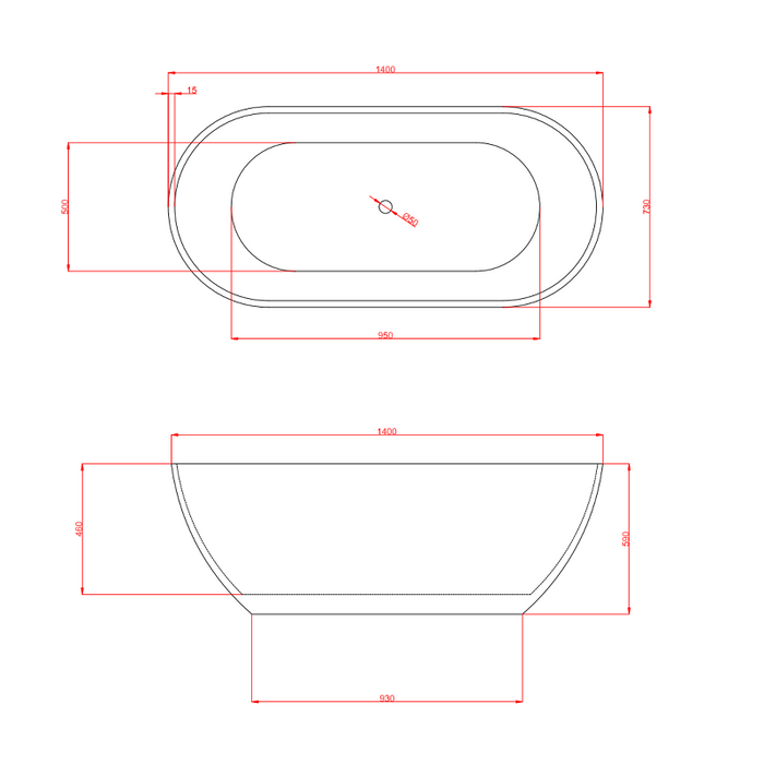 Cremona 1400 Round Freestanding Bath Tub By indulge® - Acqua Bathrooms