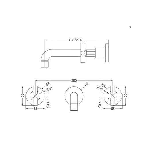 Nero | X Plus Matte Black Wall Basin Set - Acqua Bathrooms